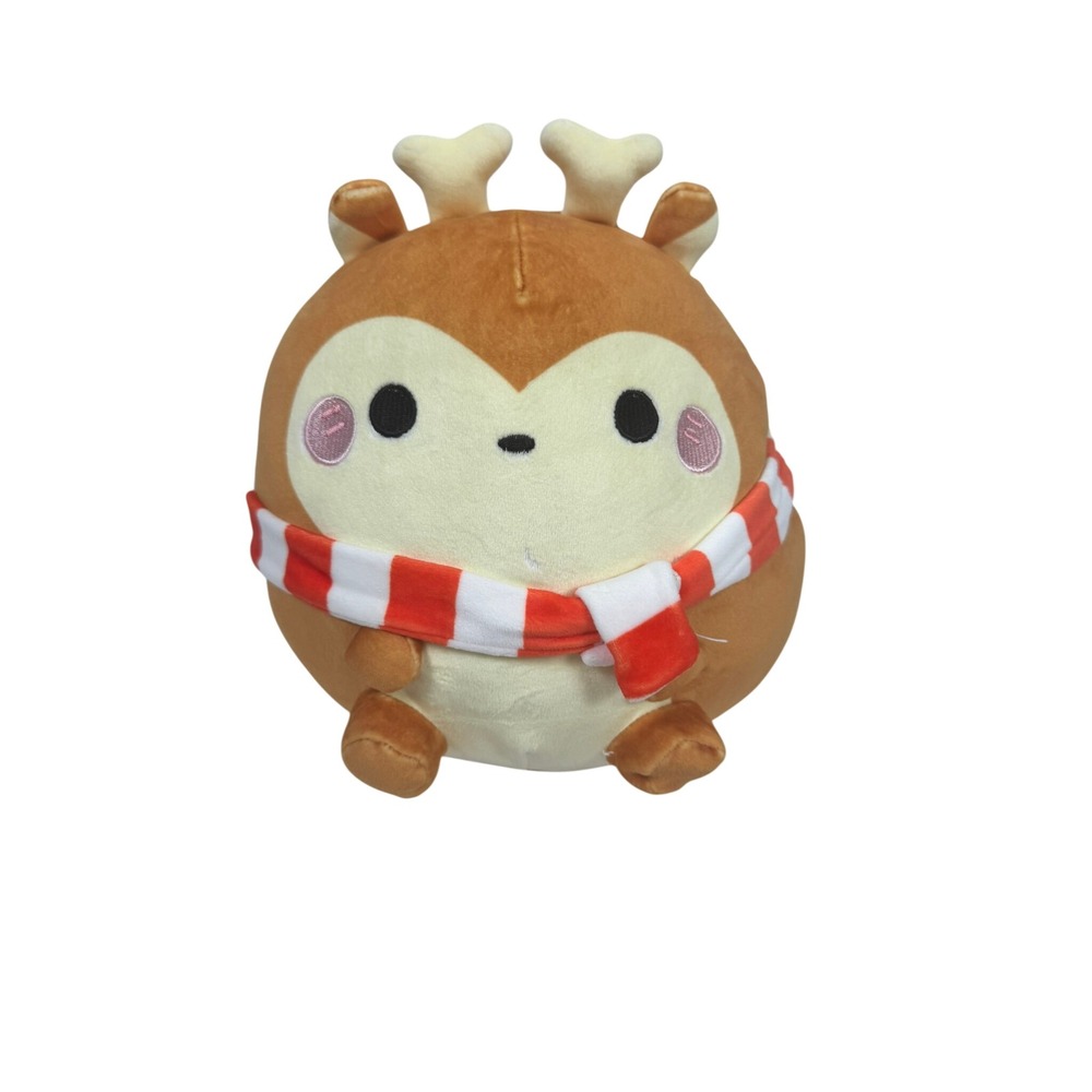 HoneyMaru Reindeer Plush Christmas Kawaii Stuffed Animal Red Scarf Quantum - Picture 2 of 5
